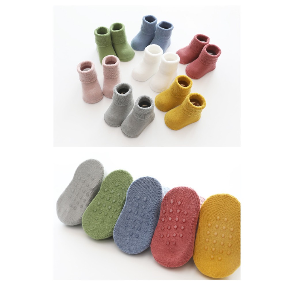 Tất, Vớ Xù Cổ Gập Chống Trượt Cho Bé 0-5 Tuổi