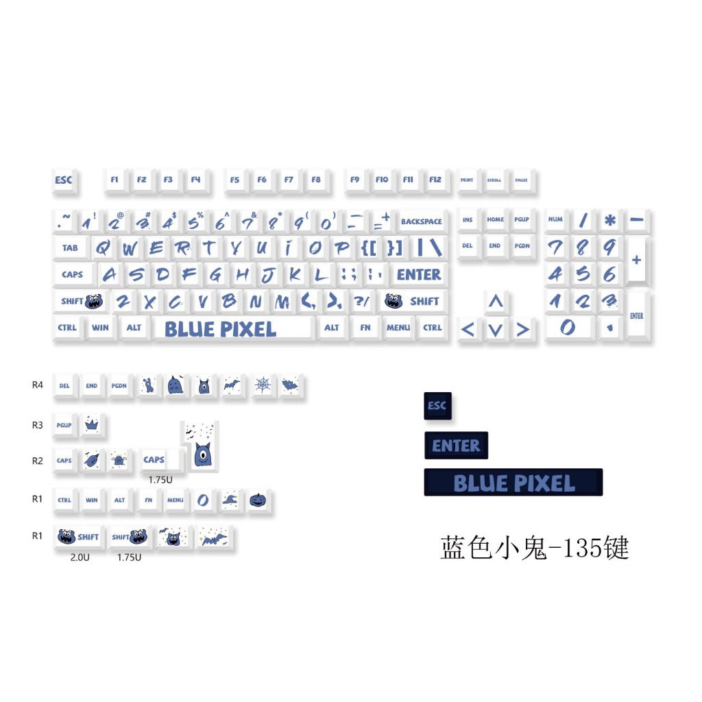 KEYCAP CHỮ HỌA TIẾT FONT CHỮ LỚN | PBT | PROFILE CHERRY | TÚI ZIP