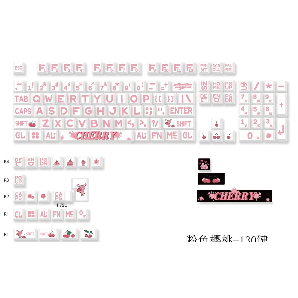 KEYCAP CHỮ HỌA TIẾT FONT CHỮ LỚN | PBT | PROFILE CHERRY | TÚI ZIP