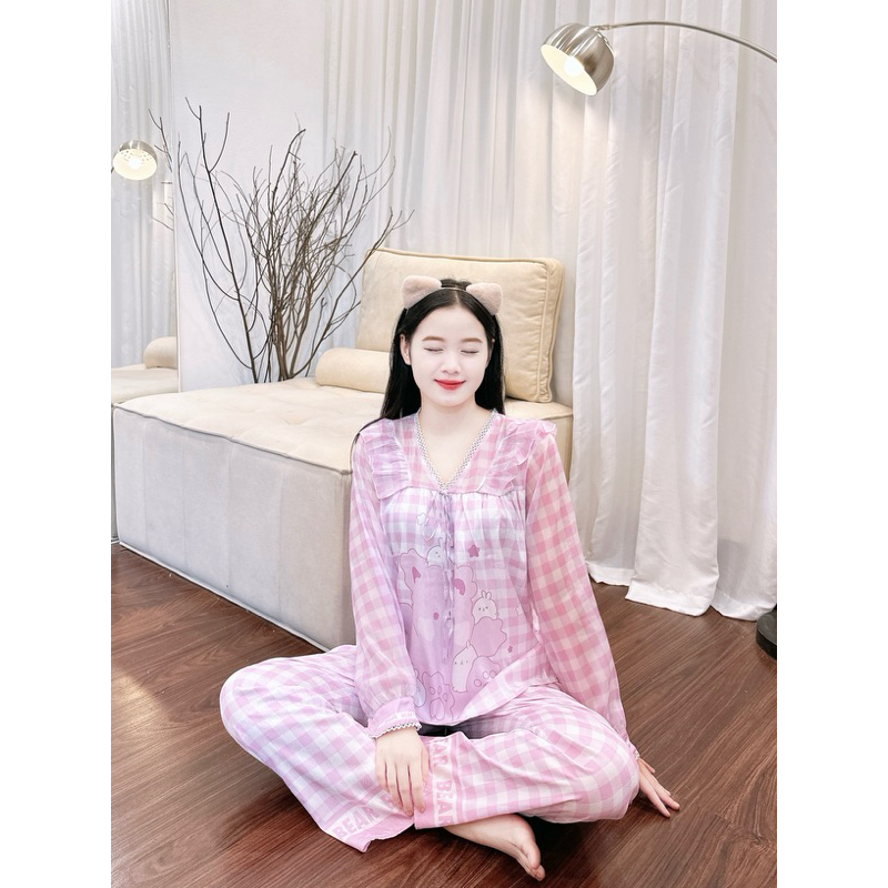 Tiệm nhà Mia - Pyjama lụa hoạ tiết chuột màu