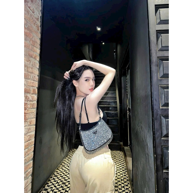 TÚI PRADA ĐÍNH ĐÁ