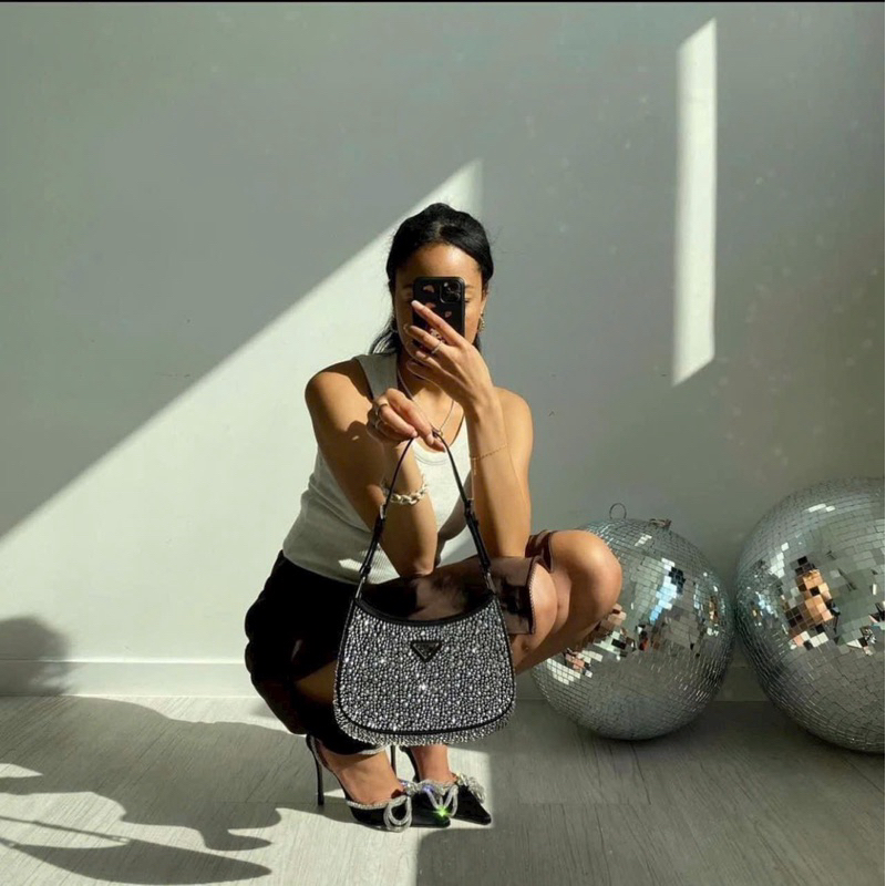 TÚI PRADA ĐÍNH ĐÁ