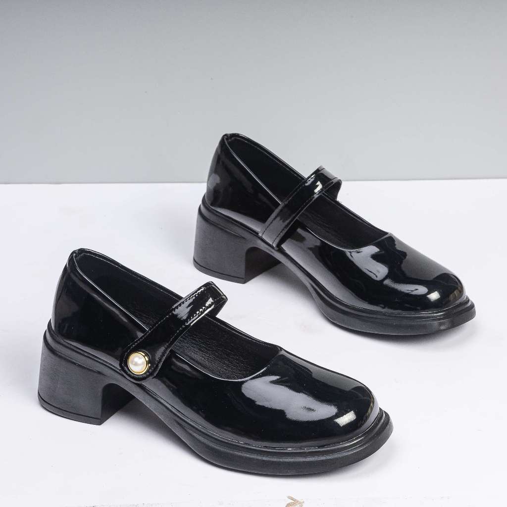 Giày Cao Gót Oxford 5cm Quai Ngang Đính Hạt E250 Pixie