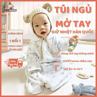  Túi ngủ thu đông cho bé 9-20kg  đóng mở tay linh hoạt vải giữ nhiệt Hàn Quốc 15-22 độ ,mềm mại,ảnh thật 