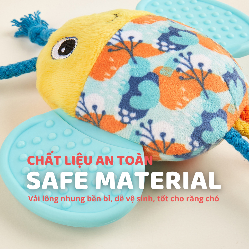 Đồ chơi cho chó FOFOS, Đồ chơi nhai gặm hình cá sấu, Tiếng kêu vui nhộn, Giúp làm sạch răng nướu chó, Vải nhung mềm mại