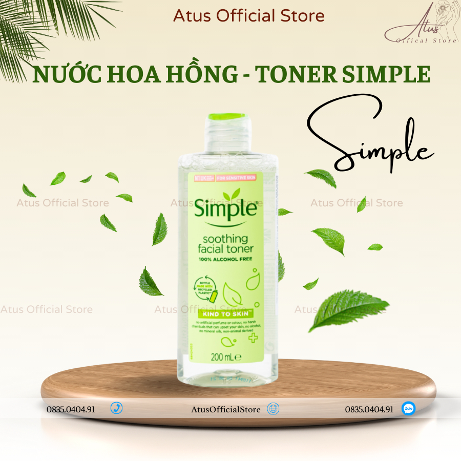 Nước hoa hồng Simple dành cho da dầu mụn