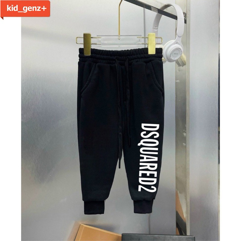 quần nỉ joger bo gấu Dsq in dọc chữ to cho bé, quần nỉ trẻ em,kid_genz