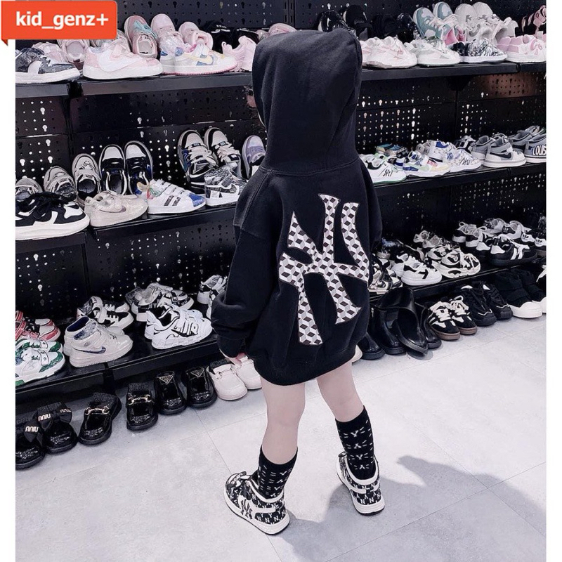ÁO hoodie M llb NY trẻ em, áo nỉ mũ họa tiết NY cho bé, kid_genz