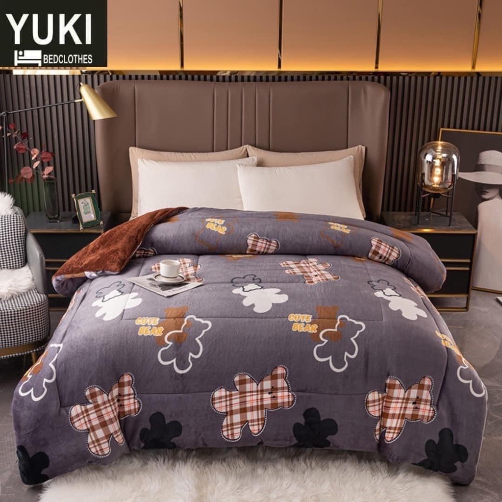 Chăn Lông Cừu Tuyết YUKI Siêu Ấm Chính Hãng Mền YUKI Dày Mịn Kích Thước 2mx2m3 Hàng Xuất Nhật