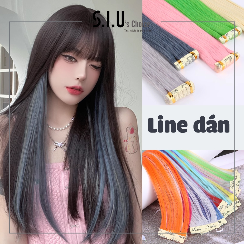 [LINE DÁN] Tóc giả highlight dán giống tóc thật dài 65cm siuschoice