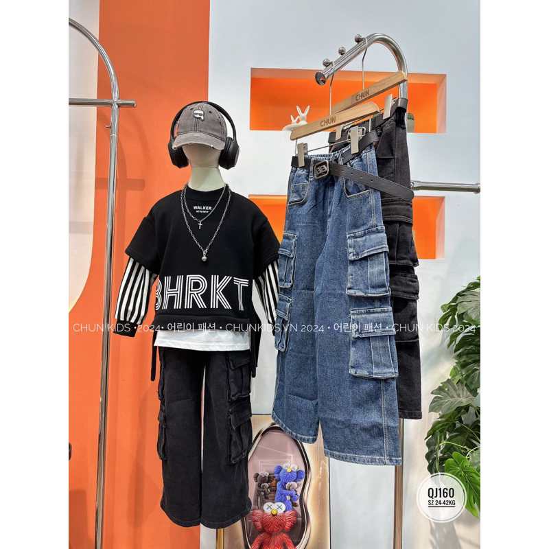 QJ160 -  QUẦN jean CHUN 4 túi hộp cao cấp cho Bé