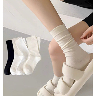 Set 10 đôi tất nữ cổ cao trơn 3 màu hot hit