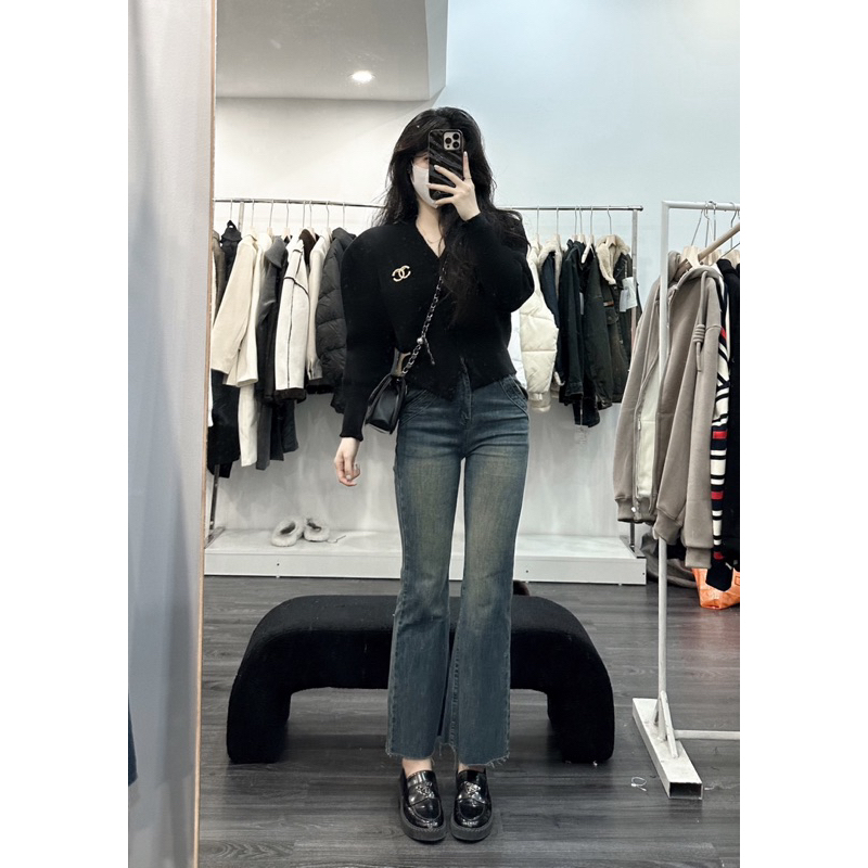 Áo len nơ  xinhh tay bồng