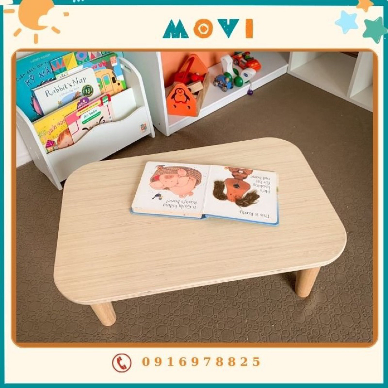 Bàn học cho bé, bàn học trẻ em, bàn ăn dặm cho bé, bàn tối giản plywood Movi