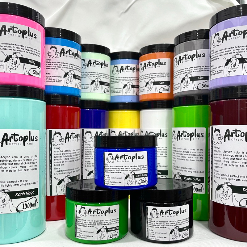 Màu Tô Tượng Artoplus - Chất Mịn Lì (Matte) - 300/500/1000ml - Màu Tô Tượng, Vẽ Tranh Cơ Bản