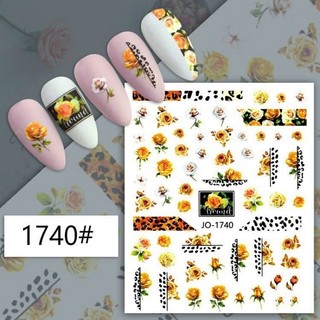 Sticker hoa lụa 3d dán móng/ Sticker hoa hồng dân móng/ Sticker lá phong dán móng