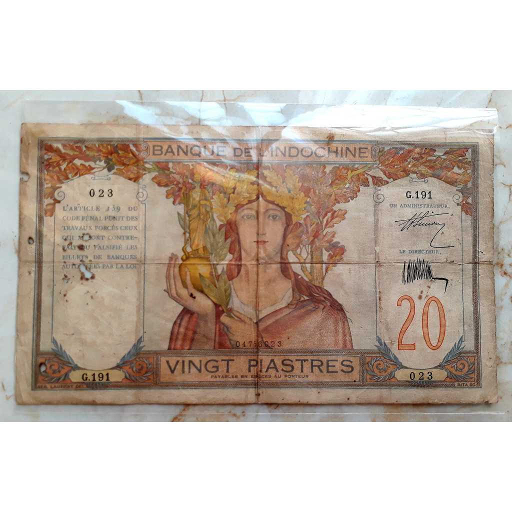 Hai Chục Bạc Đông Dương ( 20 Piastre) hay còn gọi là 20 đồng quả táo.