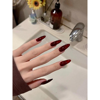 Nailbox móng úp thiết kế sẵn mẫu thạch đỏ rượu vang