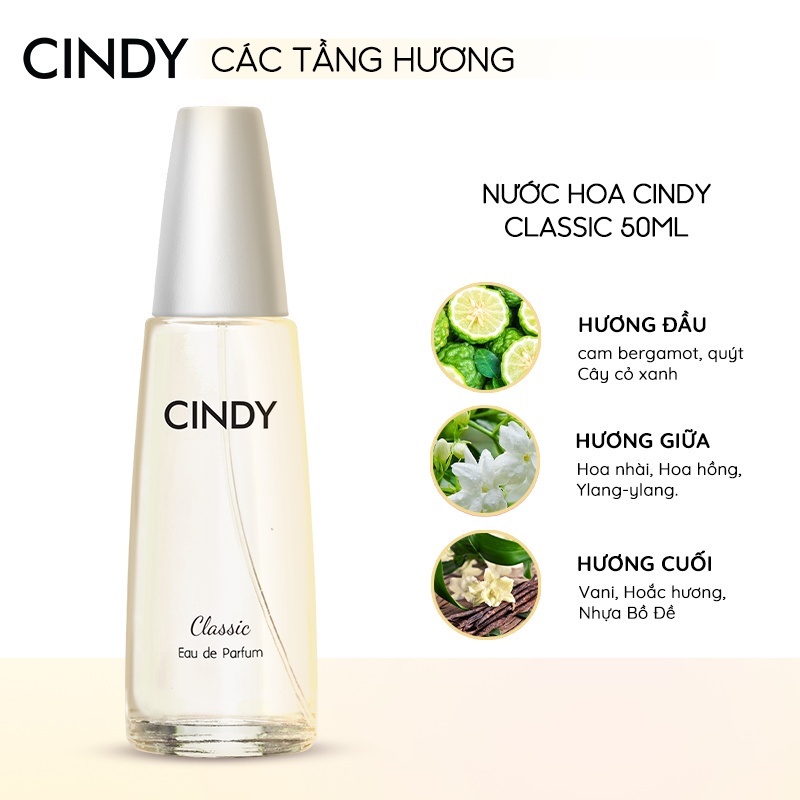 Nước hoa nữ Cindy Classic mùi hương cổ điển mê hoặc 50ml