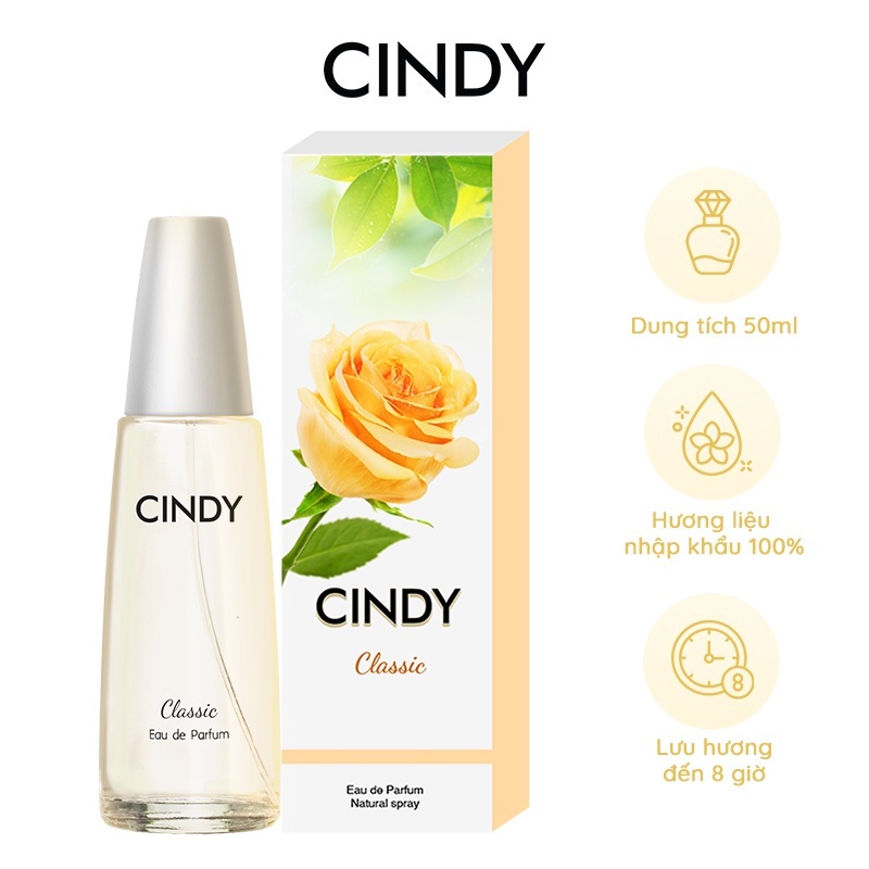 [HB GIFT] Nước hoa nữ Cindy Classic mùi hương cổ điển mê hoặc 50ml