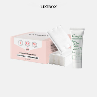  Combo Bông Tẩy Trang Lixibox và Gel rửa mặt The Auragins