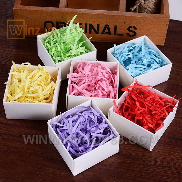 Rơm lót hộp quà, giấy vụn trang trí sợi nhỏ 2-3mm 1kg nhiều màu