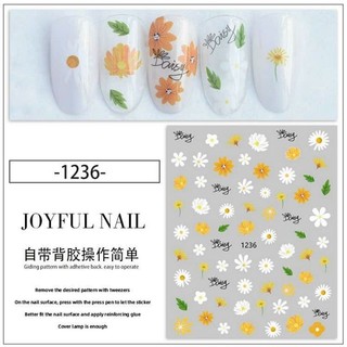 Sticker hoa lụa 3d dán móng/ Sticker hoa hồng dân móng/ Sticker lá phong dán móng