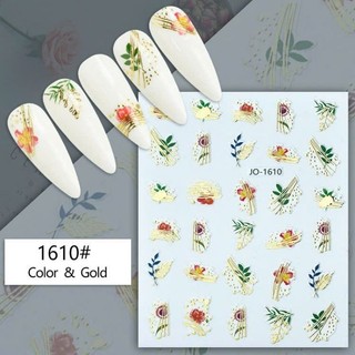 Sticker hoa lụa 3d dán móng/ Sticker hoa hồng dân móng/ Sticker lá phong dán móng