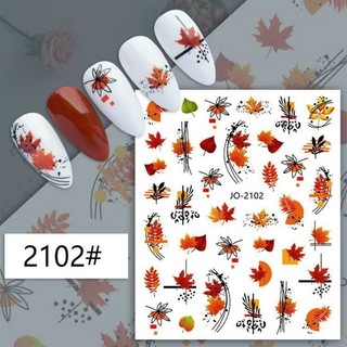 Sticker hoa lụa 3d dán móng/ Sticker hoa hồng dân móng/ Sticker lá phong dán móng