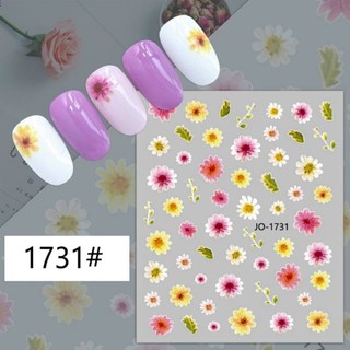 Sticker hoa lụa 3d dán móng/ Sticker hoa hồng dân móng/ Sticker lá phong dán móng