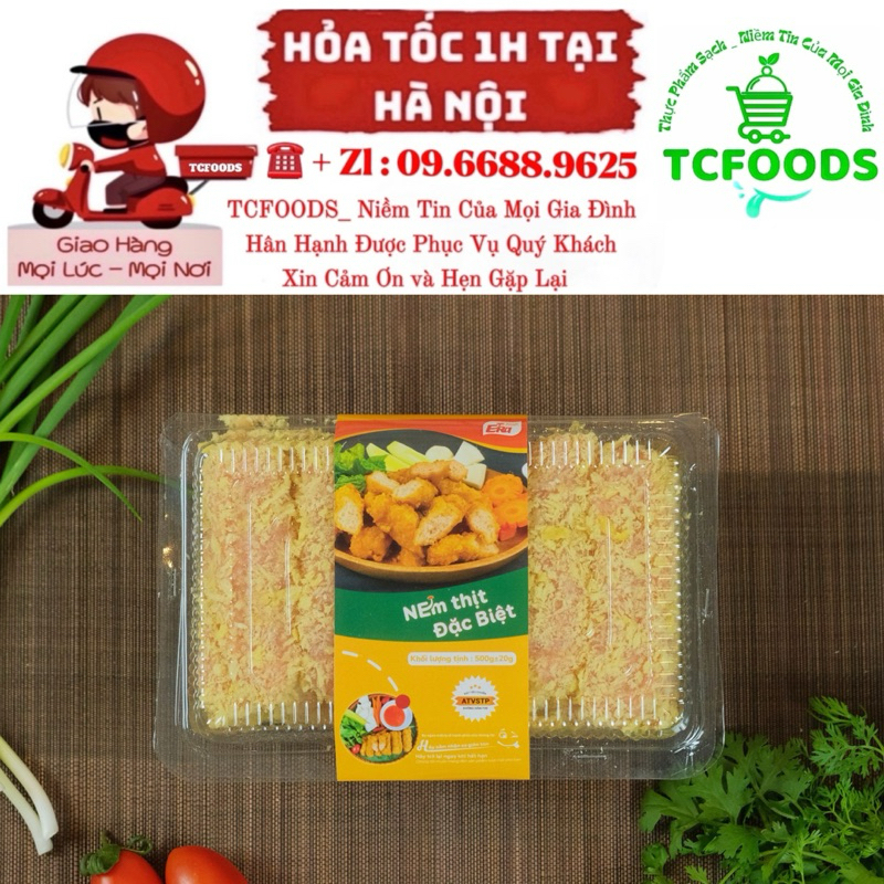 Nem Chua Rán Đặc Biệt Hộp 500gr _ Nem Thịt Lăn Bột Chiên Xù Phù Hợp Với Mọi Lứa Tuổi, Ăn 1 Lần Là Thích _ TCFOODS