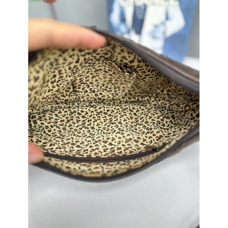 Túi đeo vai mộc bò ghép đính hoa vintage