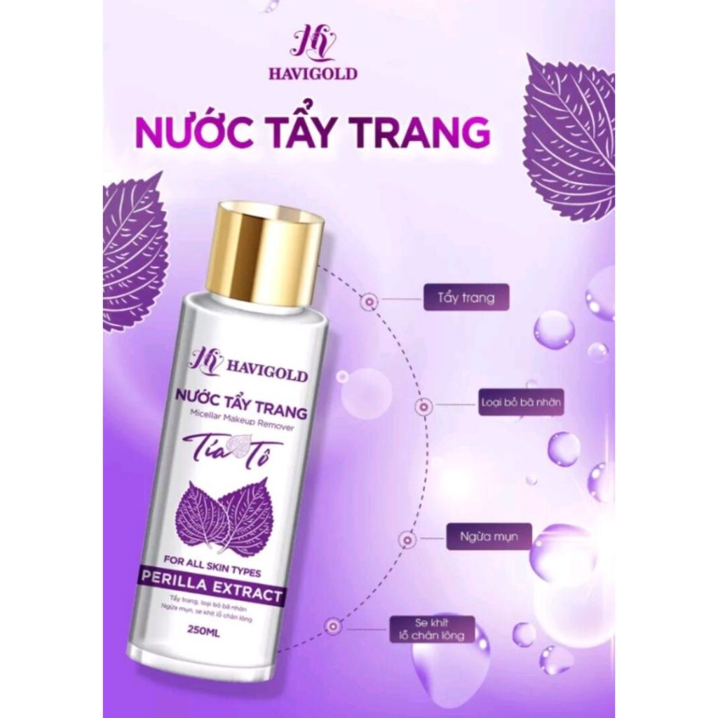 Nước tẩy trang tía tô HAVIGOLD 250ml
