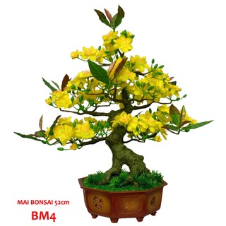 Chậu cây hoa mai giả trang trí tết bm4 sp009215