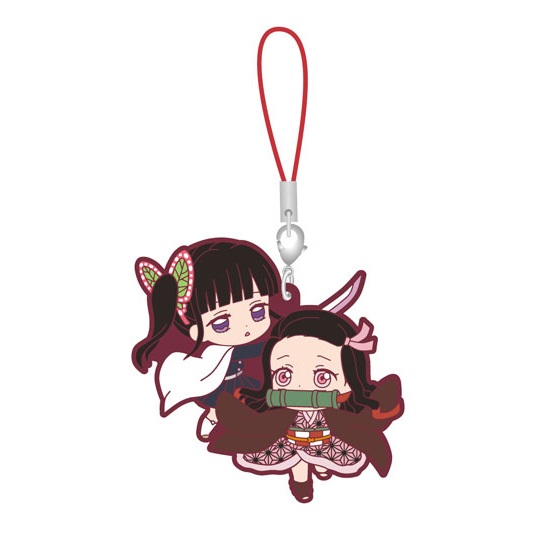 2555963 Móc khóa cao su Kimetsu no Yaiba - Bandai - Metsu! Capsule Rubber Mascot Vol 4 - Nezuko x Kanao