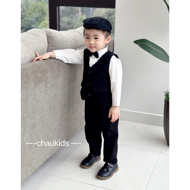 Set vest ĐEN bé trai mã 7085
