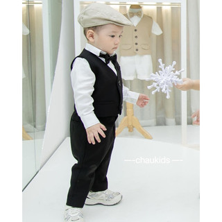 Set vest ĐEN bé trai mã 7085