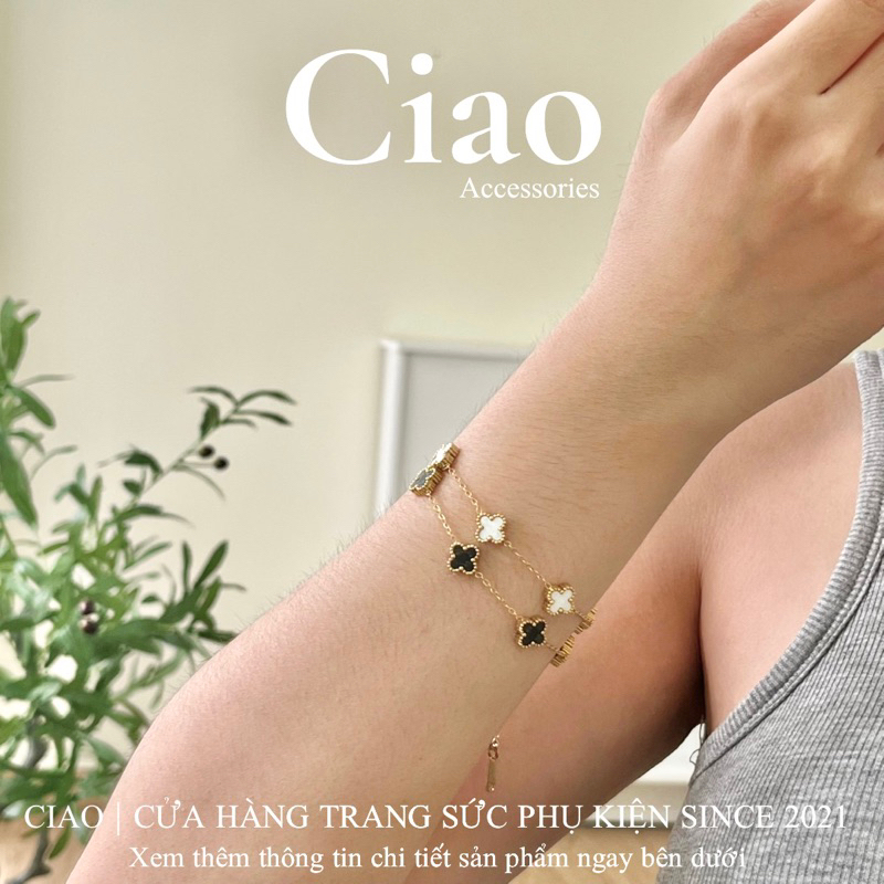 Vòng tay/ Lắc tay titan không đen gỉ thiết kế sang trọng Ukina Ciao