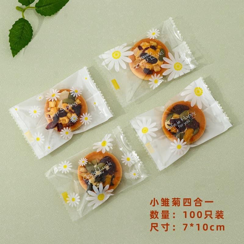 set 100 vỏ túi bánh 7x10cm cúc hoạ mi