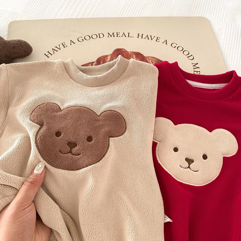 Body nhung GẤU kèm mũ mã 4053