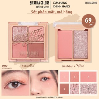 Set phấn mắt Sivanna Colors Pocket Candy Face Plette - HF182 9,6g