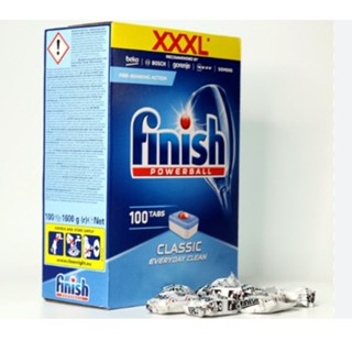 Viên rửa bát Finish Đức (gồm muối, bột, nước làm bóng) - 100 viên mới nhất + Tặng viên Finish Nhật