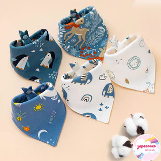 Khăn yếm dãi chất liệu cotton yếm cổ tam giác cúc bấm sau gáy nhiều hình ngộ nghĩnh