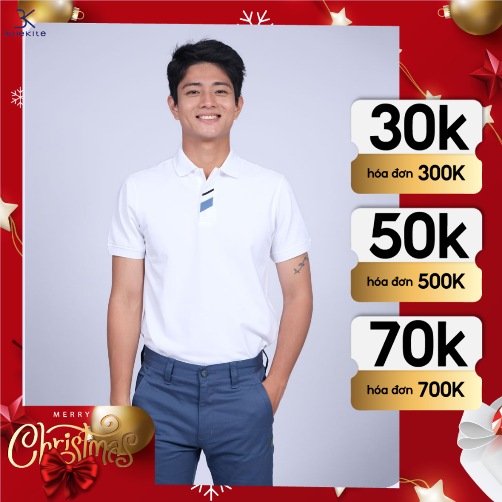 Áo Polo Nam Bluekite 113 - Sang Trọng, Vải Cá Sấu, Không Nhăn, Co Giãn, Form Chuẩn, Slim, Thể thao, Thoải mái