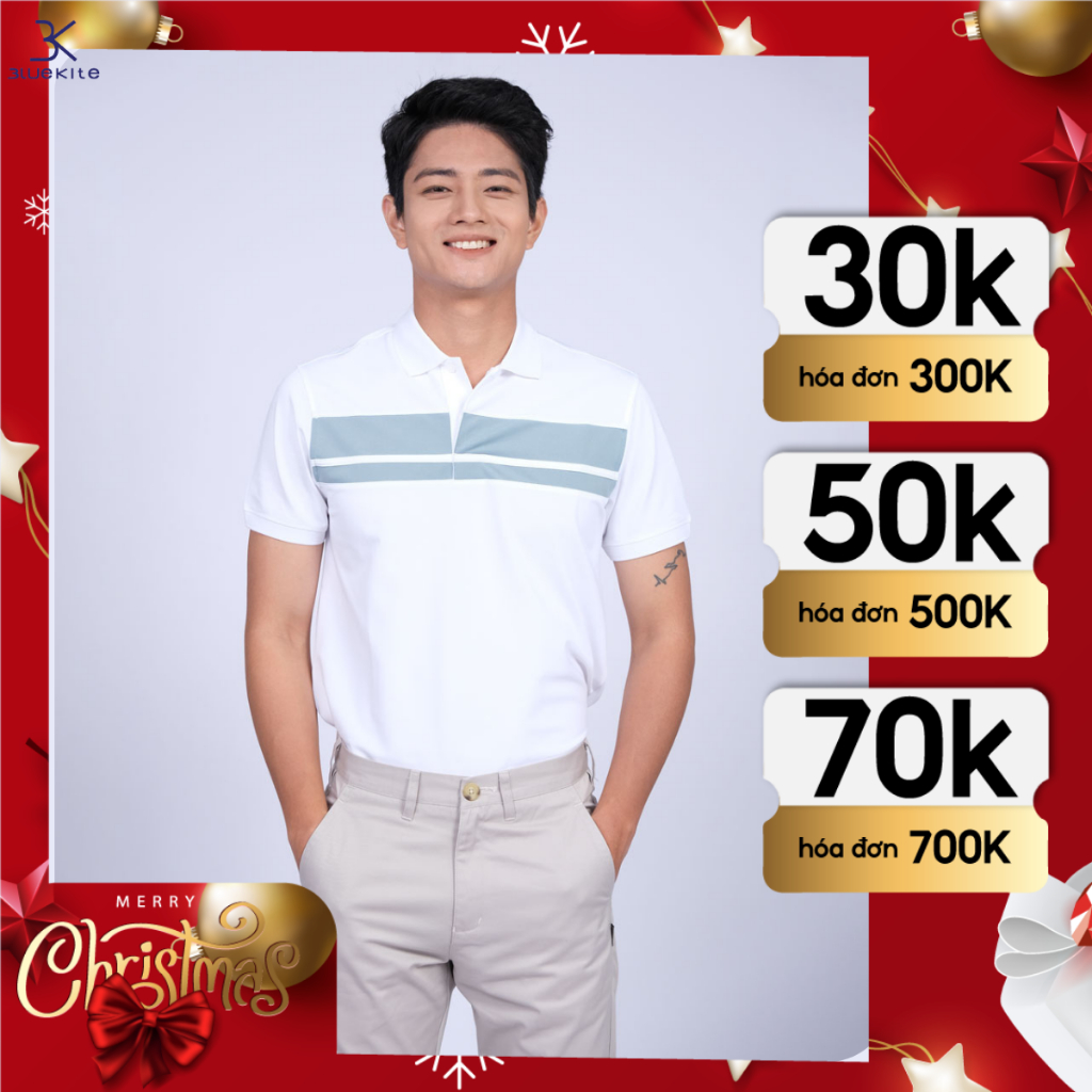 Áo Polo Nam Bluekite 111 - Sang Trọng, Vải Cá Sấu, Không Nhăn, Co Giãn, Form Chuẩn, Slim, Thể thao, Thoải mái
