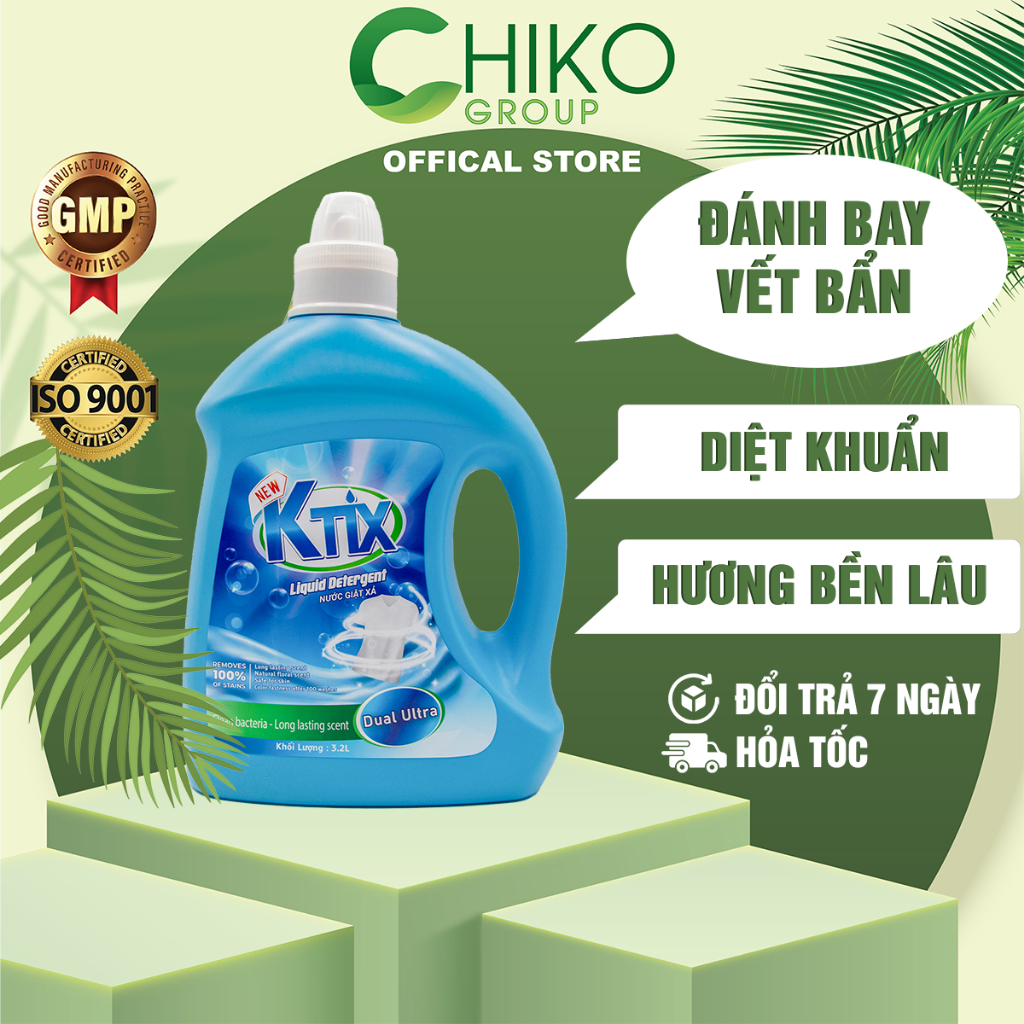 Nước Giặt Xả KTIX DUAL ULTRA Chai Lớn 3,2L
