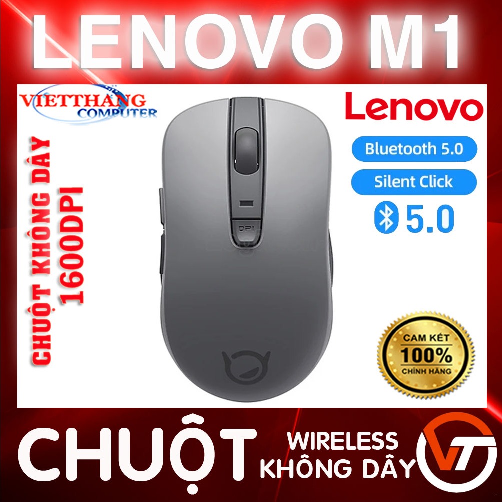 Chuột không dây Bluetooth Lenovo Xiaoxin M1 1600DPI Cho PC/Laptop/Macbook/iPad/Table  Im lặng Chạy Pin AA Hỗ trợ BT 5.0
