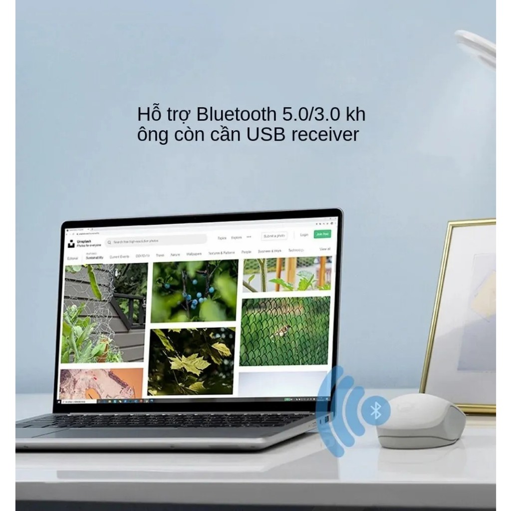 Chuột không dây Bluetooth 5.0 Lenovo Xiaoxin M1 Grey 1600DPI Cho PC/Laptop/Macbook/iPad/Table  Không tiếng ồn Pin AA