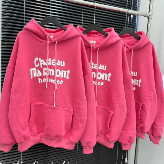 Áo hoodie CHATEAU hồng sen siêu đẹp
