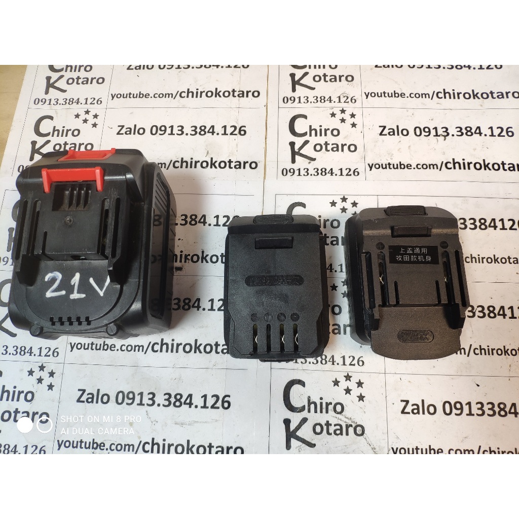 Đế chuyển máy Phổ thông, Makita 2 chân sang dùng pin Dong Cheng DCA 20V